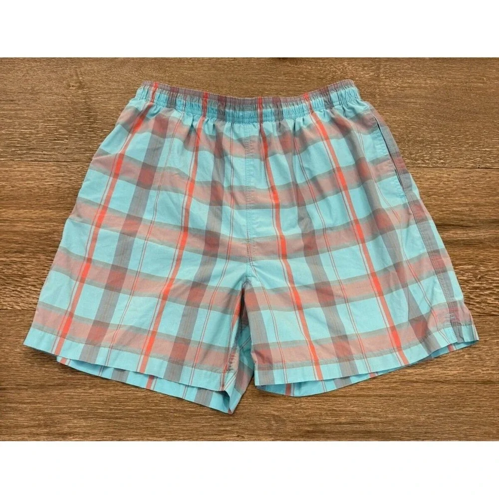 Daniel Cremieux Beachwear Men's Blue Plaid Swimsuit Swim Trunks Size‎ Large